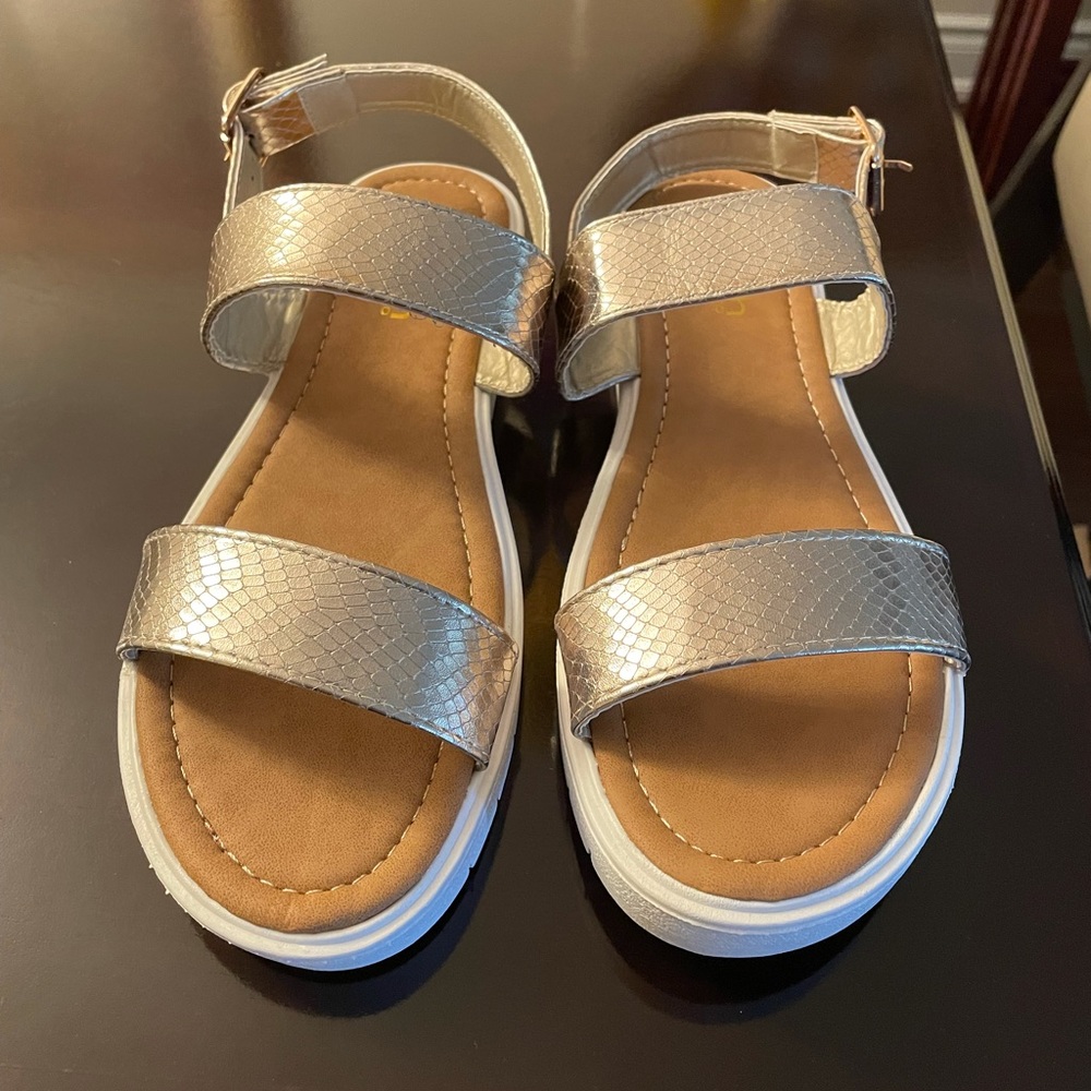 Metallic Strappy Sandals